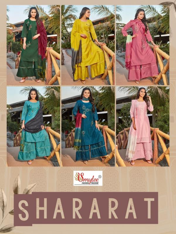 Smylee Shararat Designer Festive Wear Silk Sharara Set